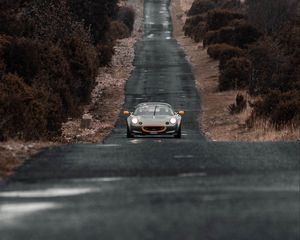 Preview wallpaper lotus, car, sports car, black, road