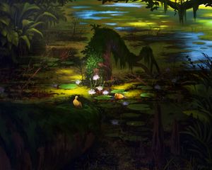 Preview wallpaper lotus, swamp, dark