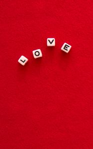Preview wallpaper love, cubes, word, message, red