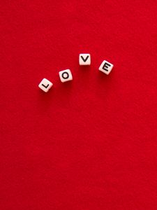 Preview wallpaper love, cubes, word, message, red