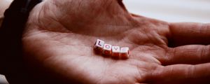 Preview wallpaper love, hand, palm, words, inscription