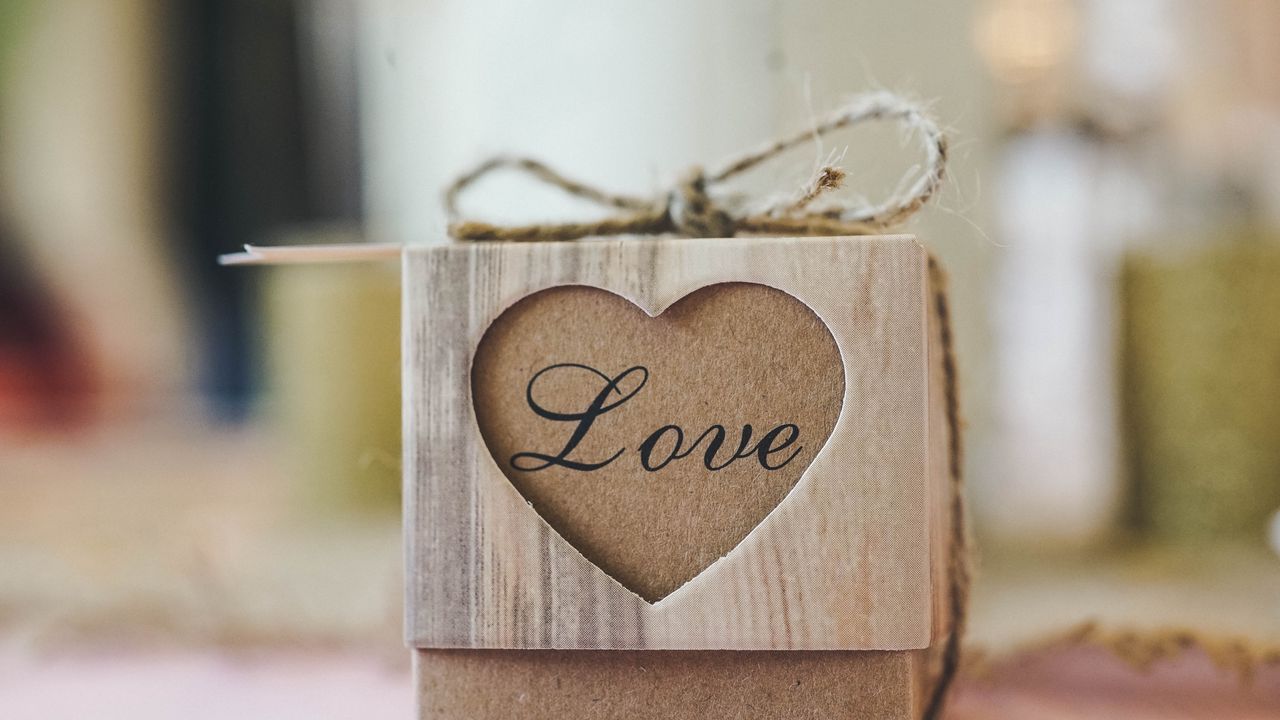 Wallpaper love, heart, gift, box