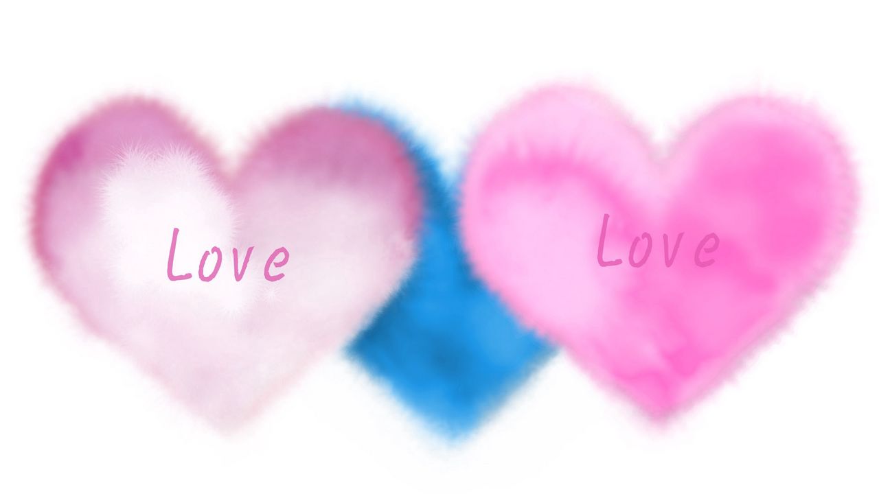 Wallpaper love, heart, light, pink, blue