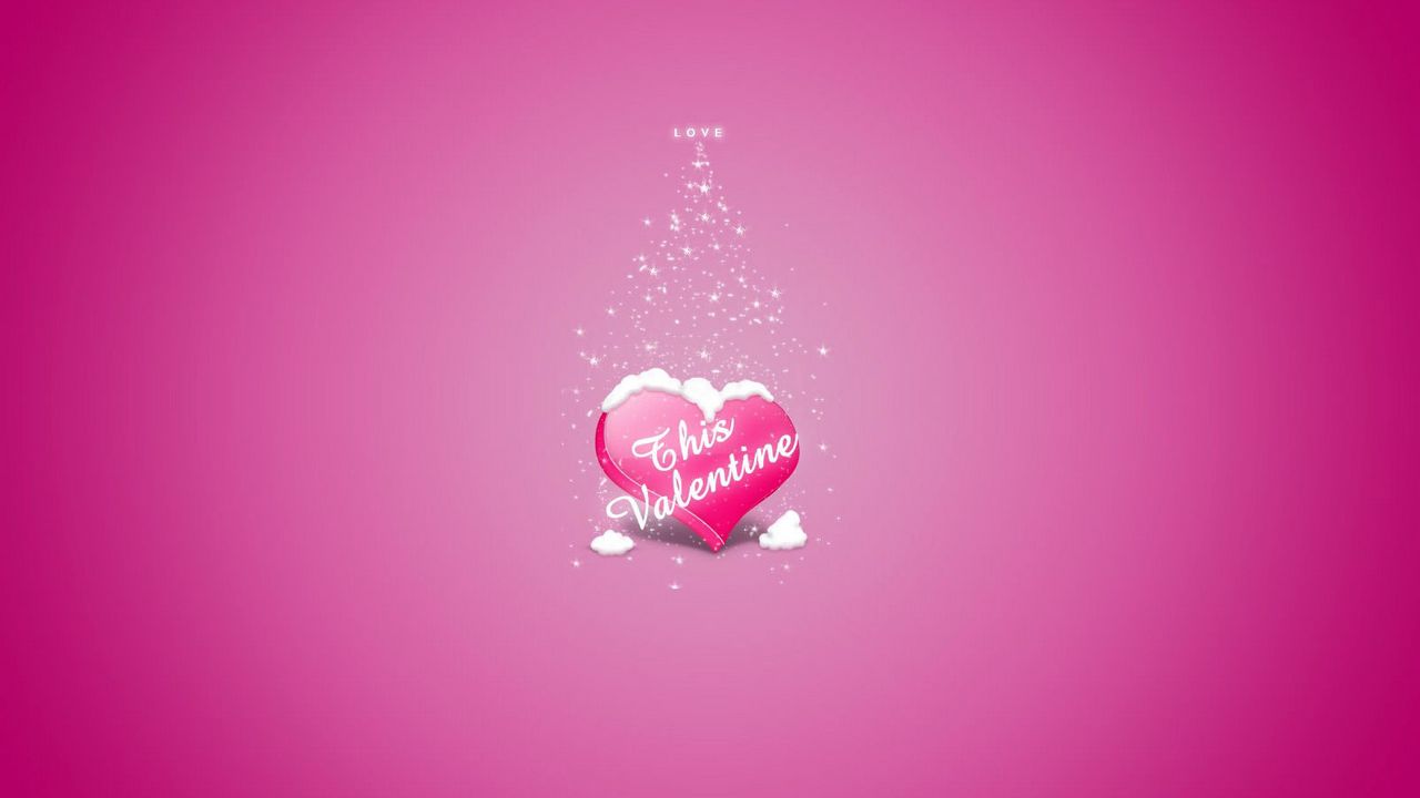 Wallpaper love, heart, pink, snow