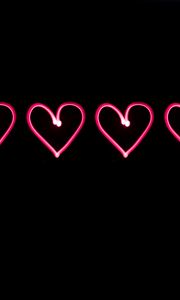 Preview wallpaper love, hearts, heart, neon