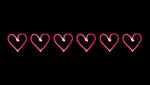 Preview wallpaper love, hearts, heart, neon