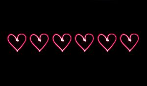 Preview wallpaper love, hearts, heart, neon