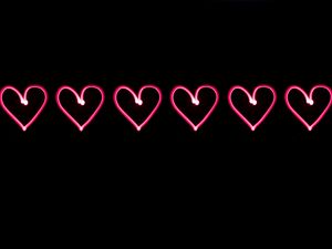 Preview wallpaper love, hearts, heart, neon