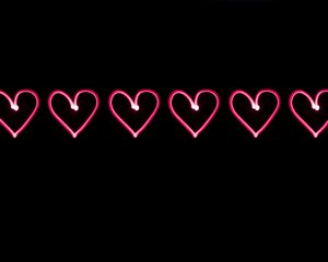 Preview wallpaper love, hearts, heart, neon