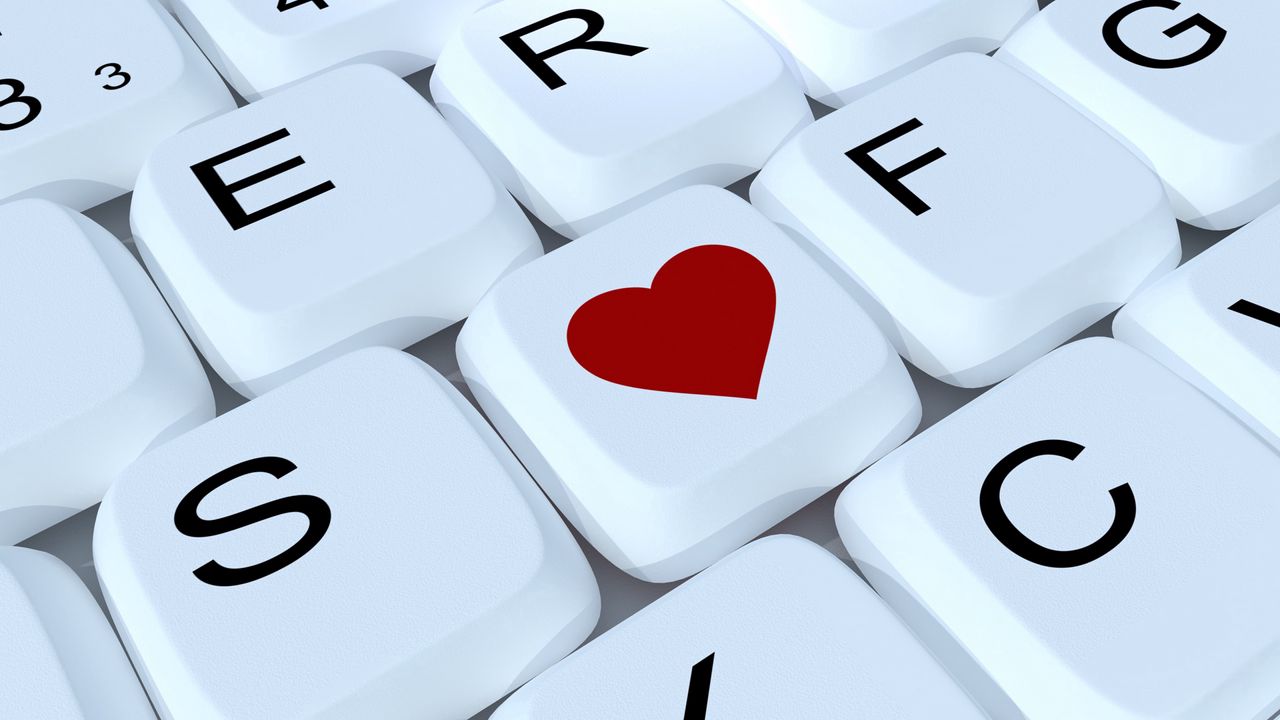 Wallpaper love, keyboard, heart, letter