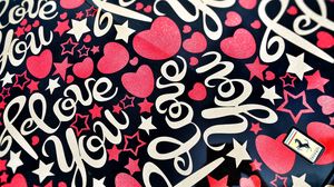 Preview wallpaper love, lettering, hearts, stars, paint