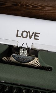 Preview wallpaper love, paper, typewriter, word