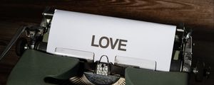 Preview wallpaper love, paper, typewriter, word