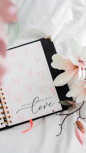 Preview wallpaper love, phrase, words, inscription, note, flowers
