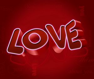 Preview wallpaper love, sign, red, white