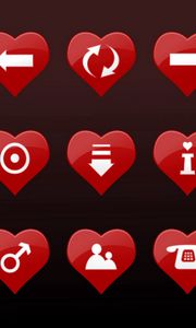 Preview wallpaper love, signs, hearts, black, red