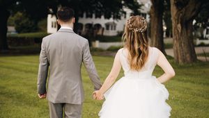 Preview wallpaper love, wedding, lovers, grass