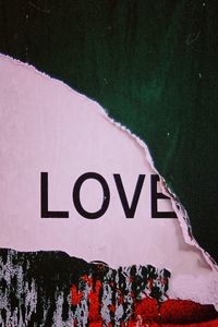 Preview wallpaper love, word, inscription, paint, spots