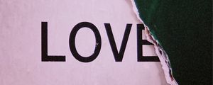 Preview wallpaper love, word, inscription, paint, spots