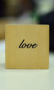 Preview wallpaper love, word, inscription, cube