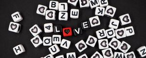 Preview wallpaper love, words, cube, inscription