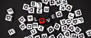 Preview wallpaper love, words, cube, inscription