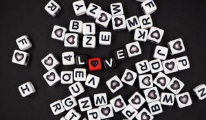 Preview wallpaper love, words, cube, inscription