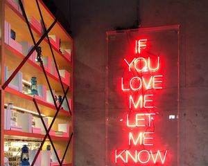 Preview wallpaper love, words, inscription, neon