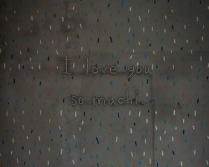 Preview wallpaper love, words, phrase, seat, wall