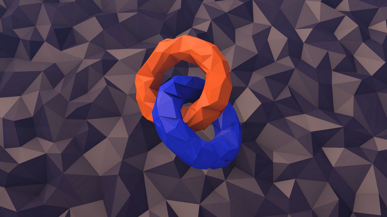 Wallpaper low poly, figures, circles, surface