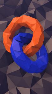 Preview wallpaper low poly, figures, circles, surface