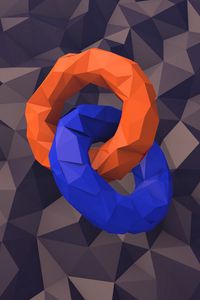 Preview wallpaper low poly, figures, circles, surface