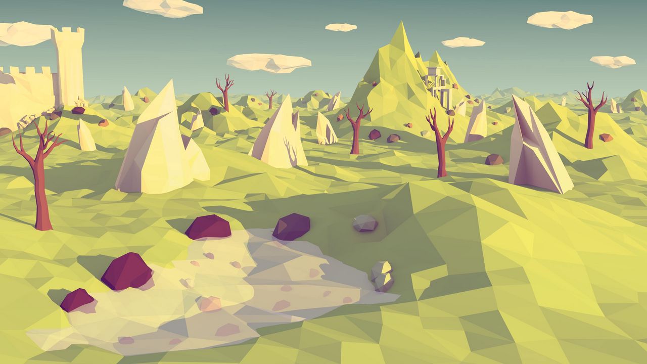 Wallpaper low poly, polygon, landscape, abstraction