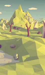 Preview wallpaper low poly, polygon, landscape, abstraction