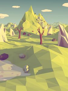 Preview wallpaper low poly, polygon, landscape, abstraction