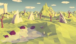 Preview wallpaper low poly, polygon, landscape, abstraction