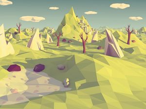 Preview wallpaper low poly, polygon, landscape, abstraction