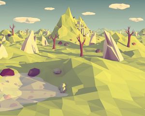 Preview wallpaper low poly, polygon, landscape, abstraction