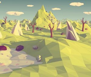 Preview wallpaper low poly, polygon, landscape, abstraction