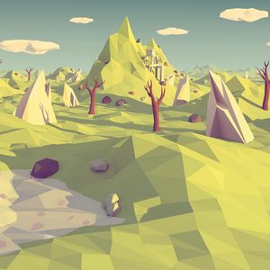 Preview wallpaper low poly, polygon, landscape, abstraction