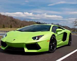 Preview wallpaper lp700-4, green, lamborghini aventador