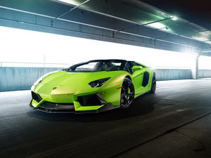 Preview wallpaper lp-740, aventador, green, vorsteiner, aventador-vs, lamborghini