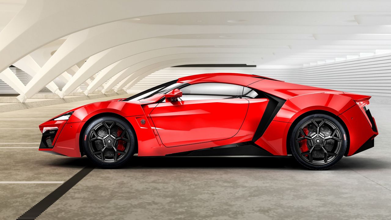 Wallpaper lykan, hypersport, w motors, red, side view