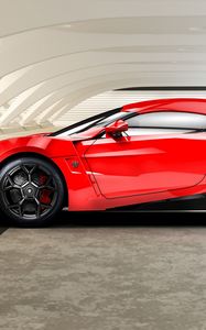 Preview wallpaper lykan, hypersport, w motors, red, side view