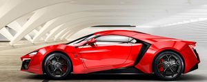 Preview wallpaper lykan, hypersport, w motors, red, side view