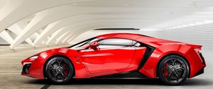 Preview wallpaper lykan, hypersport, w motors, red, side view