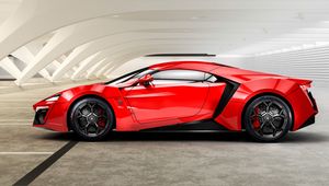 Preview wallpaper lykan, hypersport, w motors, red, side view