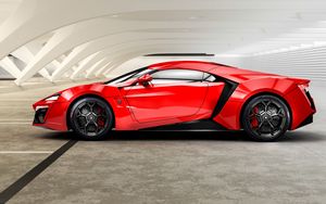 Preview wallpaper lykan, hypersport, w motors, red, side view