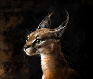 Preview wallpaper lynx, art, big cat, predator