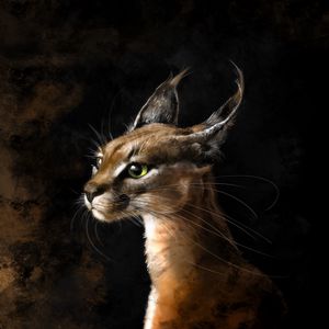 Preview wallpaper lynx, art, big cat, predator